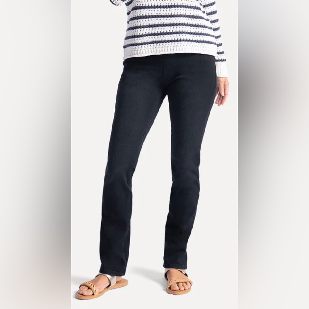 Betabrand Black Washed Denim Jeans Pants Small Long